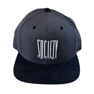 The Classic Gray and Black 'SOCIETY' Snapback Hat